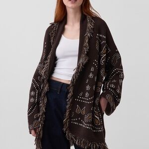 🆕 Gap | Oversized Fringe Shawl Cardigan XS/S